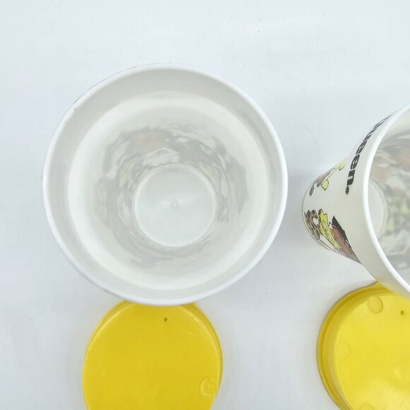 Vintage Dairy Queen Cat Plastic Cup Set Lids Small Limited Edition 2 USA AOP MCM - Picture 12 of 16